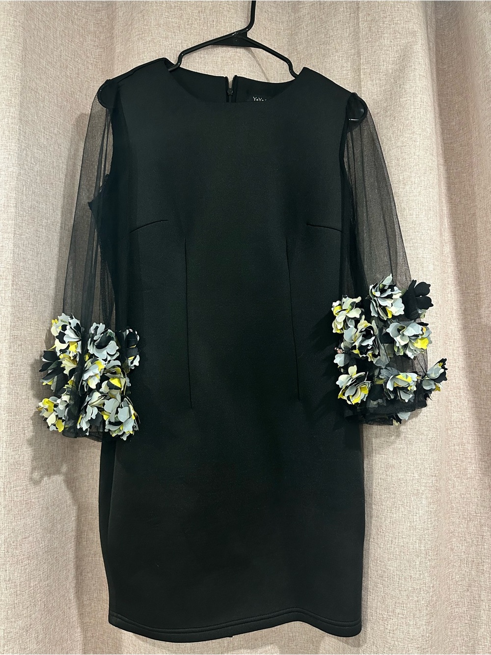 YaYa & Co Black Floral Sleeve Dress – Elegant Statement Piece